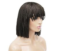 Parrucche sintetiche intrecciate for capelli 10 "Pure Handmade Micro intrecciato for sintetici con le parrucche Bangs Capelli corti for donne(Bruin)