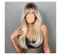 Parrucche Sintetiche Lunghe Diritte Bionde Di Ombre Brown Con La Parrucca Cosplay Della Frangia For Le Donne Capelli Finti Naturali Ad Alta Temperatura Facile Da Indossare