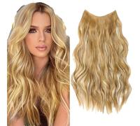 Parrucche Sintetiche Lunghe E Bionde Per Donne, Extension Per Capelli Ondulati Invisibili All'acqua, Halo