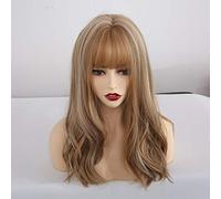 Parrucche sintetiche lunghe GJBXP con frangia Parrucche miste bionde marrone onda naturale per donne bianche Parrucche Cosplay Parrucche resistenti al calore Lc243
