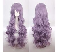 Parrucche sintetiche lunghe viola scuro viola chiaro da 80 cm Capelli sintetici Halloween Parrucca ondulata lunga viola da 32"Parrucca ondulata comune da donna K027
