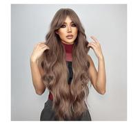 Parrucche Sintetiche Marroni Ondulate Ricce Super Lunghe Con Frangia Cosplay Party Halloween Capelli Afro Naturali For Donne Bianche Resistenti Al Calore Facile Da Indossare