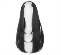 Parrucche sintetiche nere da donna con capelli lunghi, extension a strati, aumento della testa