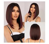 Parrucche Sintetiche Ombre For Donne Di Media Lunghezza Con Frangia For Capelli Naturali Giornalieri Resistenti Al Calore Facile Da Indossare(LC2054-1)