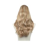 Parrucche sintetiche ondulate a U per donne, per clip, extension per capelli, parrucca invisibile mezza falsa, 61 cm, capelli naturali aggiunge volume ai capelli (beach blonde)