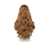 Parrucche sintetiche ondulate a U per donne, per clip, extension per capelli, parrucca invisibile mezza falsa, 61 cm, capelli naturali aggiunge volume ai capelli (Golden Auburn)