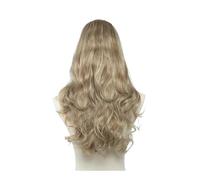 Parrucche sintetiche ondulate a U per donne, per clip, extension per capelli, parrucca invisibile mezza falsa, 61 cm, capelli naturali aggiunge volume ai capelli (biondo sporco)