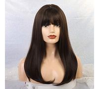 Parrucche sintetiche ondulate lunghe di GHK con frangia per le donne Parrucche cosplay afroamericane Parrucche miste Bionde marrone Fibre termoresistenti naturali lc167-5