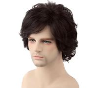 Parrucche sintetiche ondulate naturali per feste o uso quotidiano Toupee da uomo, costume afro Funky anni '70, per discoteca, carnevale, feste a tema, martedì grasso