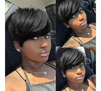 Parrucche sintetiche ondulate per donne nere/bianche Parrucche naturali corte viola con frangia Acconciature colorate per donne-911