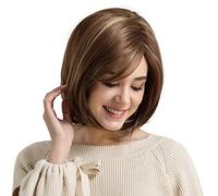 Parrucche sintetiche Parrucca cosplay Parrucche bingle Marrone Corto Parrucca per donna Capelli sintetici Halloween Per Feste