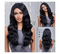 Parrucche Sintetiche Parrucca Nera For Capelli Ricci Ondulati For Donne E Uso Quotidiano Cosplay Party Resistente Al Calore Naturale Facile Da Indossare