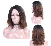Parrucche Sintetiche Parrucca Per Capelli Ricci Afro Per Le Donne Parrucche Treccia 12 '' Yaki Dritto Fibra Resistente Al Calore Parrucca Africana Partito Quotidiano
