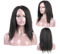 Parrucche Sintetiche Parrucca Per Capelli Ricci Afro Per Le Donne Parrucche Treccia 12 '' Yaki Dritto Fibra Resistente Al Calore Parrucca Africana Partito Quotidiano