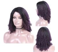 Parrucche Sintetiche Parrucca Per Capelli Ricci Afro Per Le Donne Parrucche Treccia 12 '' Yaki Dritto Fibra Resistente Al Calore Parrucca Africana Partito Quotidiano