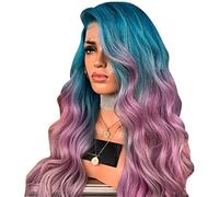 Parrucche sintetiche Parrucche ricce lunghe resistenti al calore Parrucca cosplay di colore sfumato per le donne Feste Uso quotidiano Fibra ad alta temperatura 300g