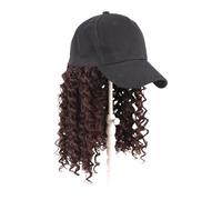 Parrucche sintetiche per capelli con tappi regolabili Nero naturale Riccioli a spirale stretti per le donne Fibre afro traspiranti leggere parrucche corte ricci berretti da baseball