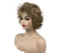 Parrucche Sintetiche Per Capelli Corti Biondi Con Radici Scure Per Donna