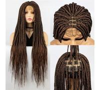 Parrucche Sintetiche Per Capelli Lunghi, Trecce, Parrucca Frontale In Pizzo, Parrucche Per Capelli Intrecciati Per Le Donne