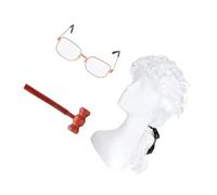 Parrucche sintetiche per cosplay da giudice da avvocato, parrucca lunga e ondulata per costume da avvocato per feste scolastiche e eventi scolastici