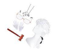 Parrucche sintetiche per cosplay da giudice da avvocato, parrucca lunga e ondulata per costume da avvocato per feste scolastiche e eventi scolastici