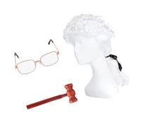 Parrucche sintetiche per cosplay da giudice per avvocato, per feste scolastiche