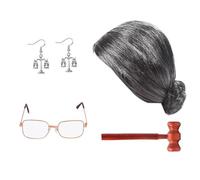 Parrucche sintetiche per cosplay da giudice per avvocato, per feste scolastiche