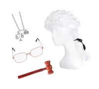 Parrucche sintetiche per cosplay da giudice per avvocato, per feste scolastiche