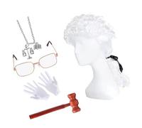 Parrucche sintetiche per cosplay da giudice per avvocato, per feste scolastiche