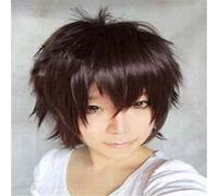 Parrucche sintetiche per uomo RTGFS Capelli sintetici Heiwajima Shizuo Halloween Costume Party Rosso Nero Verde Rosa Viola Giallo Bianco Parrucca Cosplay marrone scuro