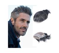 Parrucche Sistema di sostituzione dei capelli umani for uomo, base mono con pizzo frontale in PU, protesi capillare maschile Quotidiana(1B20#)