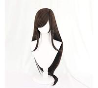 Parrucche Tifa Lockhart Cosplay Costume Marrone Lungo rettilineo laterale in stile capelli sintetici Parrucche di Halloween Final Fantasy Nero