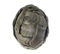 Parrucche Toupee annodate in pelle sottile da uomo pezzi di capelli BIO siste...