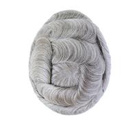 Parrucche Toupee annodate in pelle sottile da uomo pezzi di capelli BIO siste...