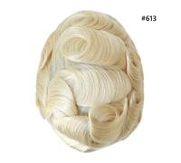 Parrucche Toupee annodate in pelle sottile da uomo pezzi di capelli BIO siste...