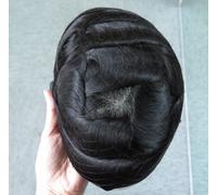 Parrucche Toupee annodate in pelle sottile da uomo pezzi di capelli BIO siste...