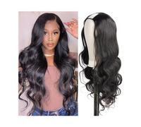 Parrucche U Part Parrucca Body Wave U Part Parrucca Capelli Umani per Donne Capelli 10-26 Pollici Glueless Testa Piena Forma U Clip in Parrucche Co(Un colore - 24 pollici