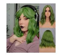 Parrucche Uso Quotidiano Capelli Naturali Corti Castani Blu Scuro Parrucca Sintetica Frangetta da donna Blu Scuro Rosa Nero Parrucca Lolita Party Cosplay parrucca in fibra (Color : D22-lv)
