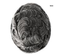 Parrucche vere da uomo Toupee sistema di sostituzione dei capelli umani Poly ...