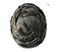Parrucche vere da uomo Toupee sistema di sostituzione dei capelli umani Poly ...
