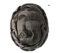 Parrucche vere da uomo Toupee sistema di sostituzione dei capelli umani Poly ...