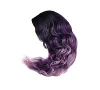 Parrucche viola for capelli sintetici 1pc Parrucca lunga riccia con frangia laterale Bellissime acconciature ondulate Ombre Drag for le donne