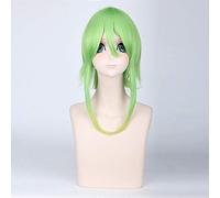 Parrucche Vocaloid Gumi Megpoid Golden Green Ombre a strati corti soffici capelli sintetici per festa + protezione parrucca gratuita 2