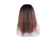 Parrucche Yaki 1pc for le donne parrucca nera diritta soffice sintetica con frangia laterale capelli lunghi da 20 pollici Drag Queen Costume(Multi Color)