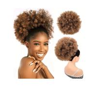 Parrucchiere 1 pezzo di estensione for coda di cavallo afro con coulisse for donne nere, con clip in capelli sintetici afro ricci Uso quotidiano(10inch-1BT30)