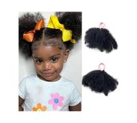 Parrucchiere 2 pezzi Afro Puff capelli sintetici panini for bambini Kinky ricci Twist Ponytail Hairpiece con elastico for capelli for ragazze Uso quotidiano