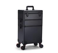 Parrucchiere Bellezza Compongono Trolley Cosmetici Organizzatore Con LED Lighted Mirror Bluetooth, Design Del Divisorio Regolabile, Ruota Girevole A 360°, Nero Valigia Da Trucco Professionale (Color