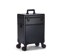 Parrucchiere Bellezza Compongono Trolley Cosmetici Organizzatore Con LED Lighted Mirror Bluetooth, Design Del Divisorio Regolabile, Ruota Girevole A 360°, Nero Valigia Da Trucco Professionale (Color