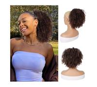 Parrucchiere Chignon Afro Puff for donne nere, sintetico, con coulisse e ricci, for coda di cavallo. Uso quotidiano(1B-33)