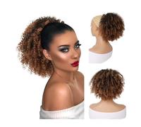 Parrucchiere Chignon Afro Puff for donne nere, sintetico, con coulisse e ricci, for coda di cavallo. Uso quotidiano(1B-30)